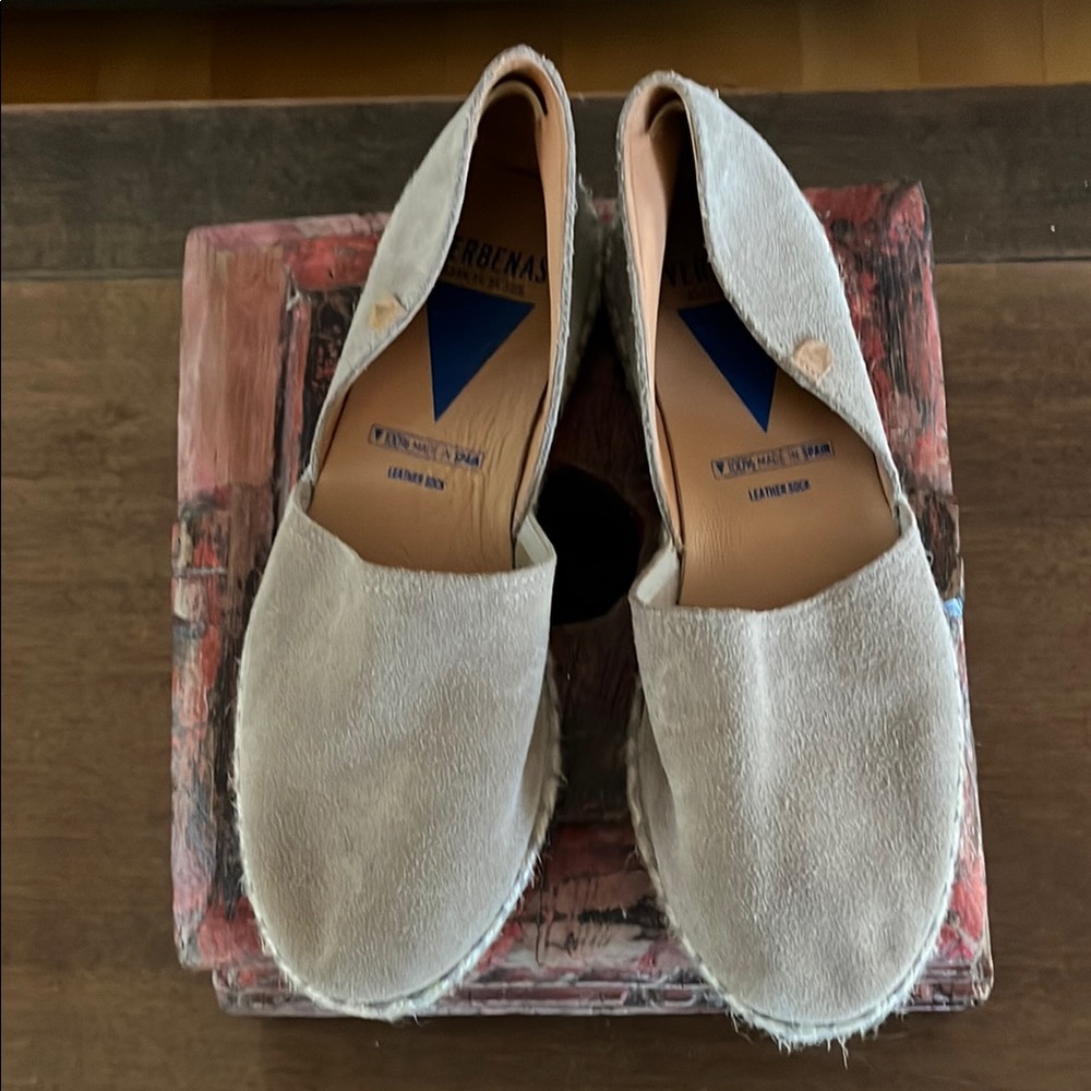 Women's Taupe Leather Verbenas Carmen Espadrilles, size 39